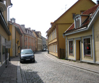 Köpmangatans norra del. Foto: Mats Ohlin, aug 2009.