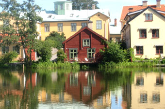 Ett stycke uråldrig miljö som bevarats mellan Köpmangatan och ån. Foto: Mats Ohlin, aug 2009.