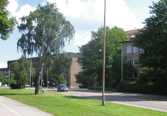 Rutnätsstadens västfront. Foto: Mats Ohlin, aug 2009.