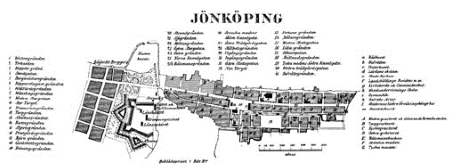 Karta över Jönköping från 1884-85.